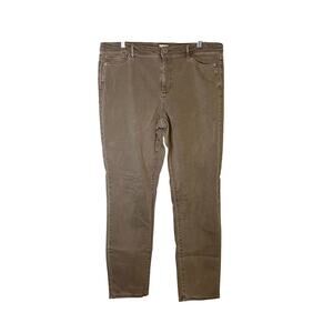 J. Jill Gray Brown Authentic Fit Slim Ankle Jeans Denim Pants Size 14 Tall